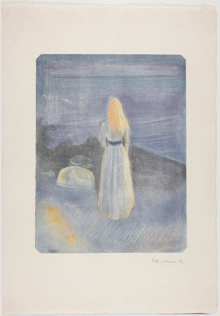 Sahilde genç kadın by Edvard Munch