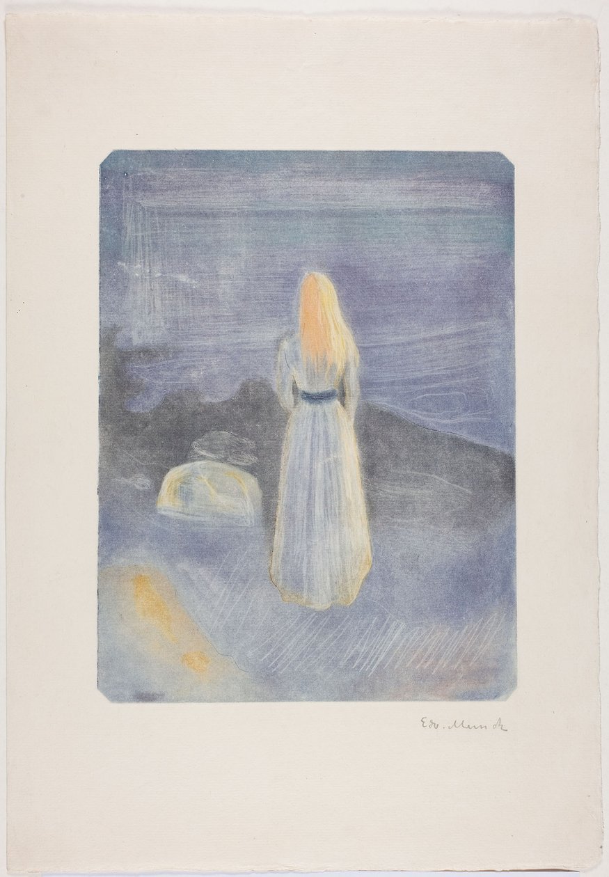 Sahilde genç kadın by Edvard Munch