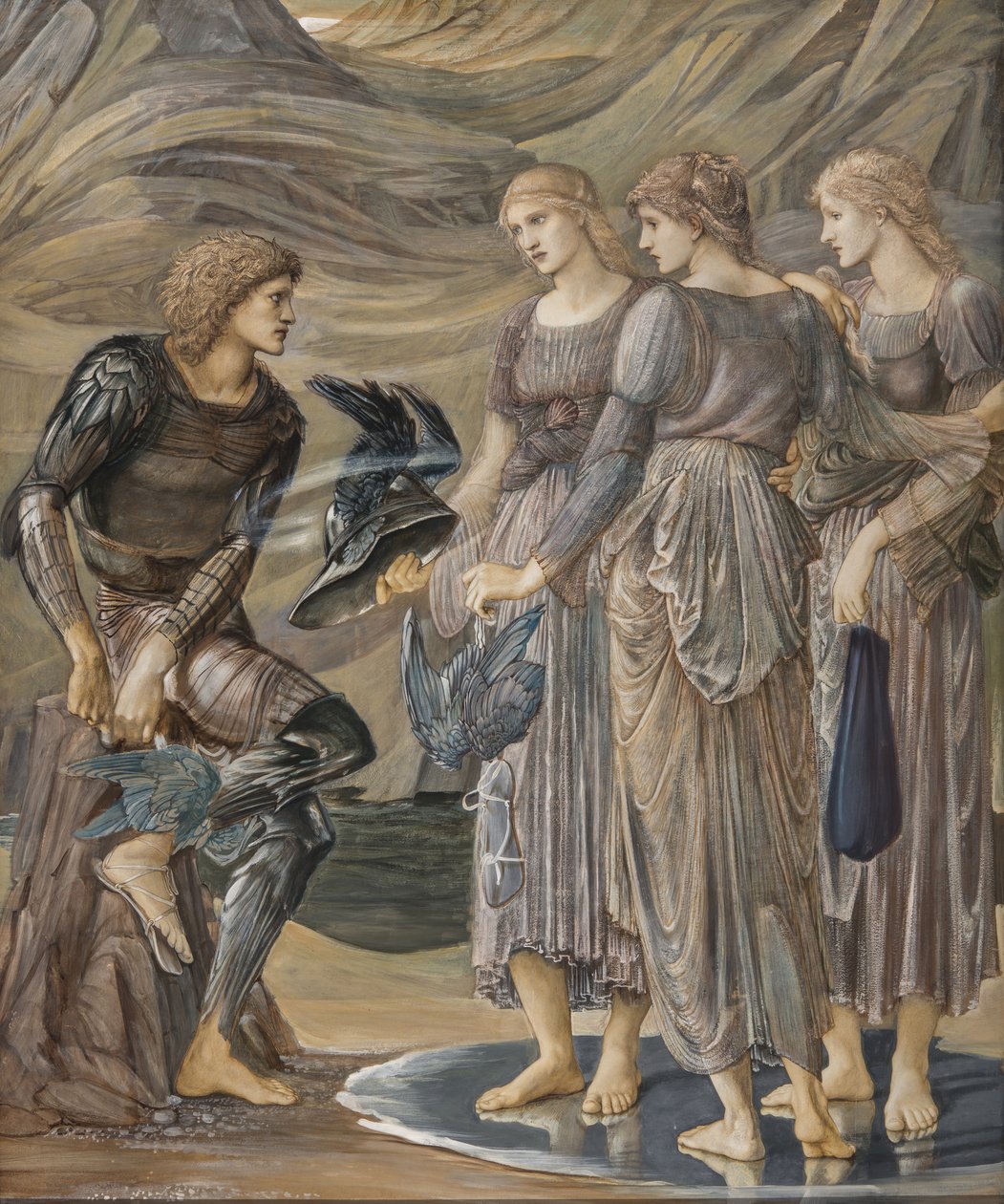 Perseus ve Deniz Perileri, 1876 dolayları (guaş) by Edward Burne Jones