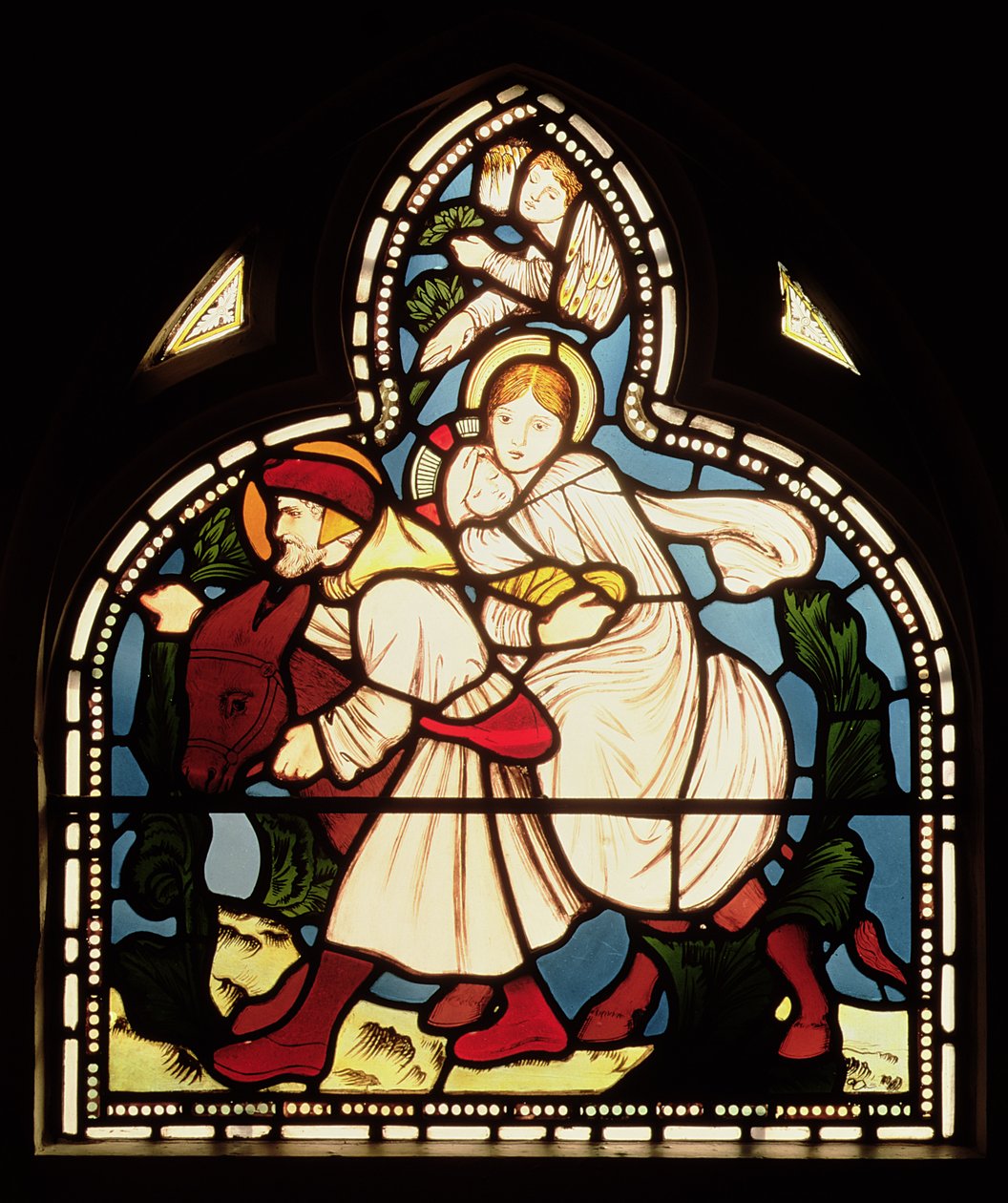 Mısır'a Uçuş, 1862 (vitray) by Edward Burne Jones