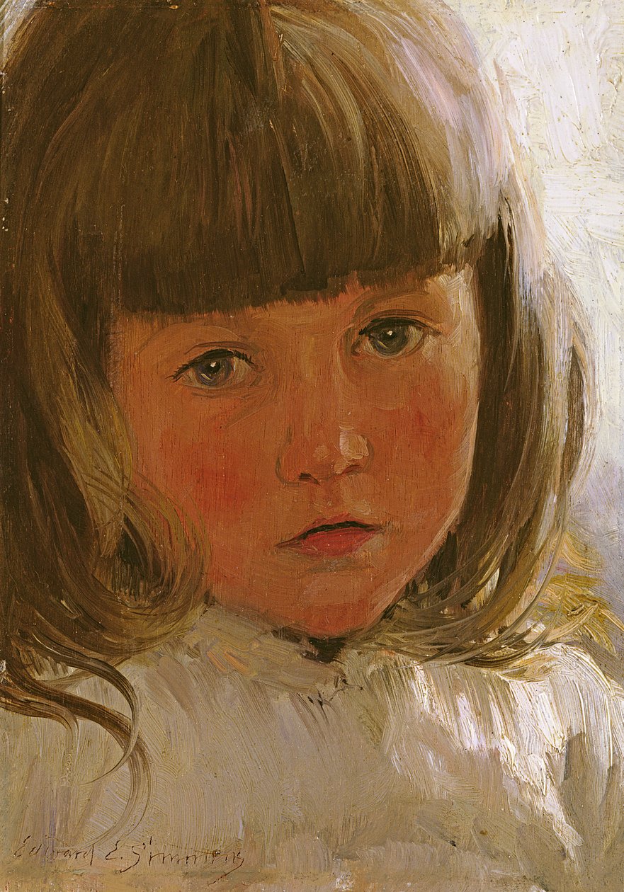 Genç Bir Kızın Çalışması by Edward Emerson Simmons