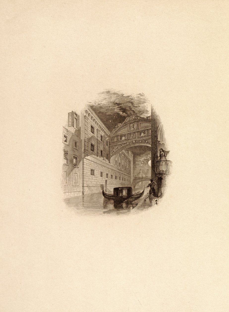 Ahlar Köprüsü, Venedik, 1832 dolayları by Edward Francis Finden