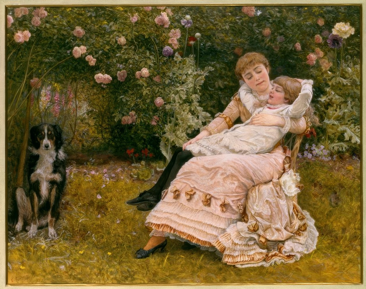 E.K.Johnson, Gün uzun olduğu için mutlu / Aquarell, 1881 by Edward Killingworth Johnson