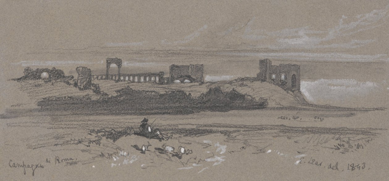 Roma kırsalı by Edward Lear