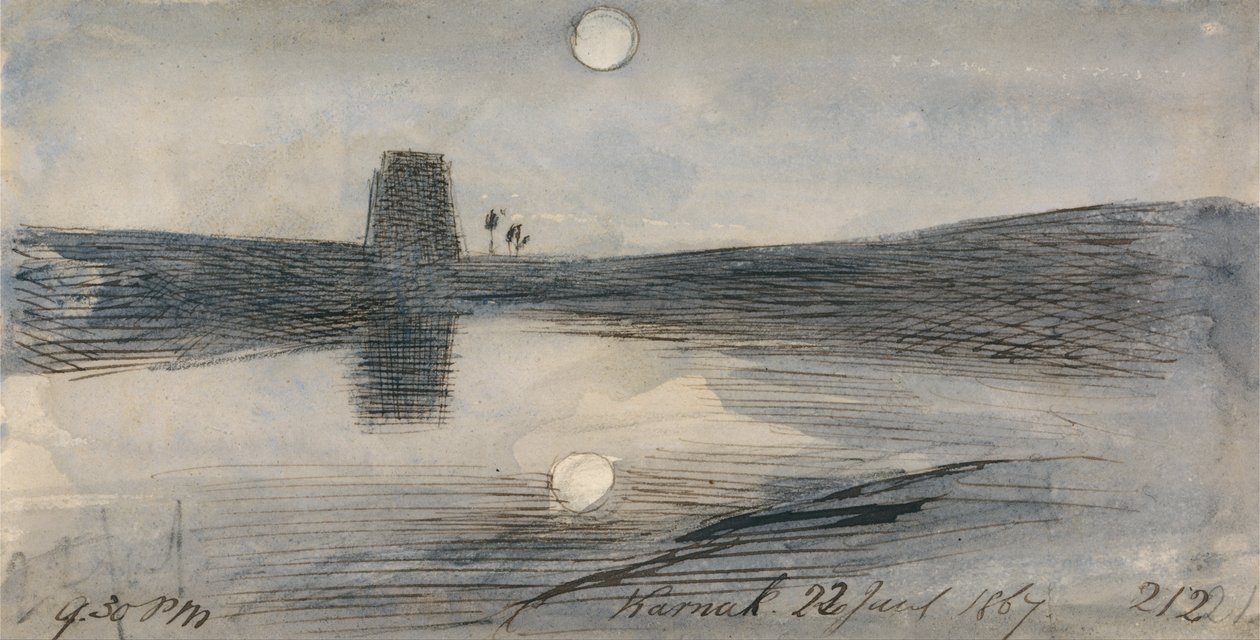 Karnak, 21-30 pm, 22 Ocak 1867 (212) by Edward Lear