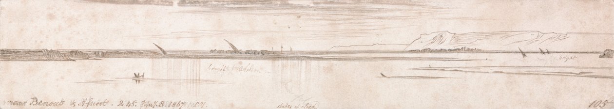 Benout und Assioot yakınında by Edward Lear