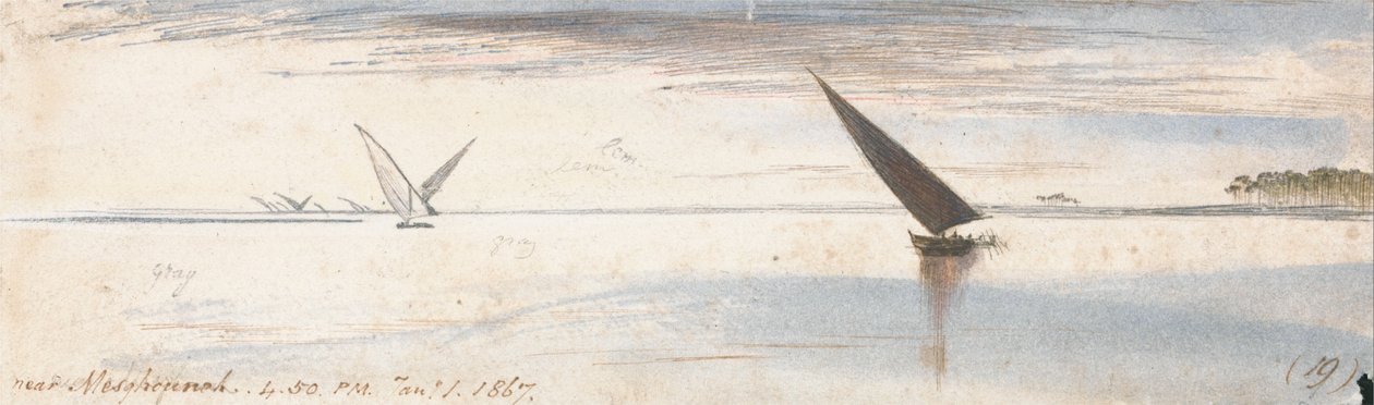 Mesguneh yakınında by Edward Lear