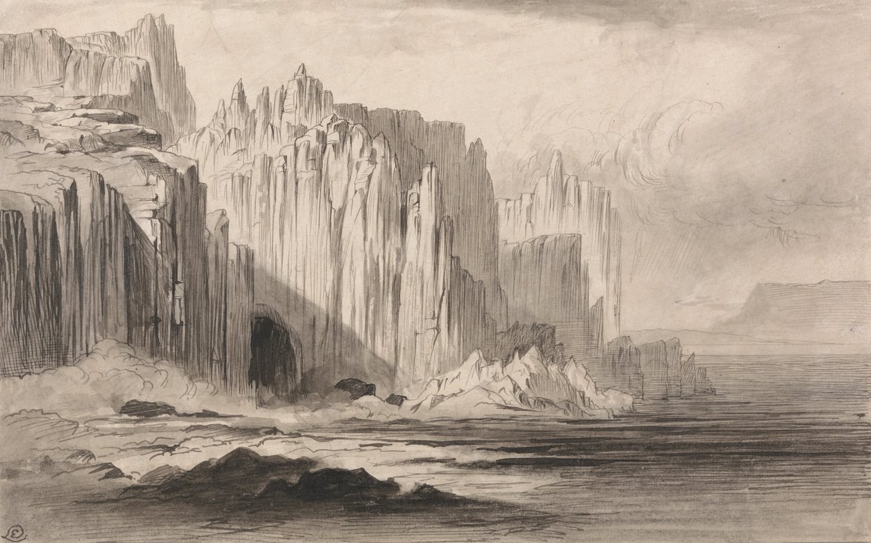 Capo Sant Angelo, Amalfi by Edward Lear
