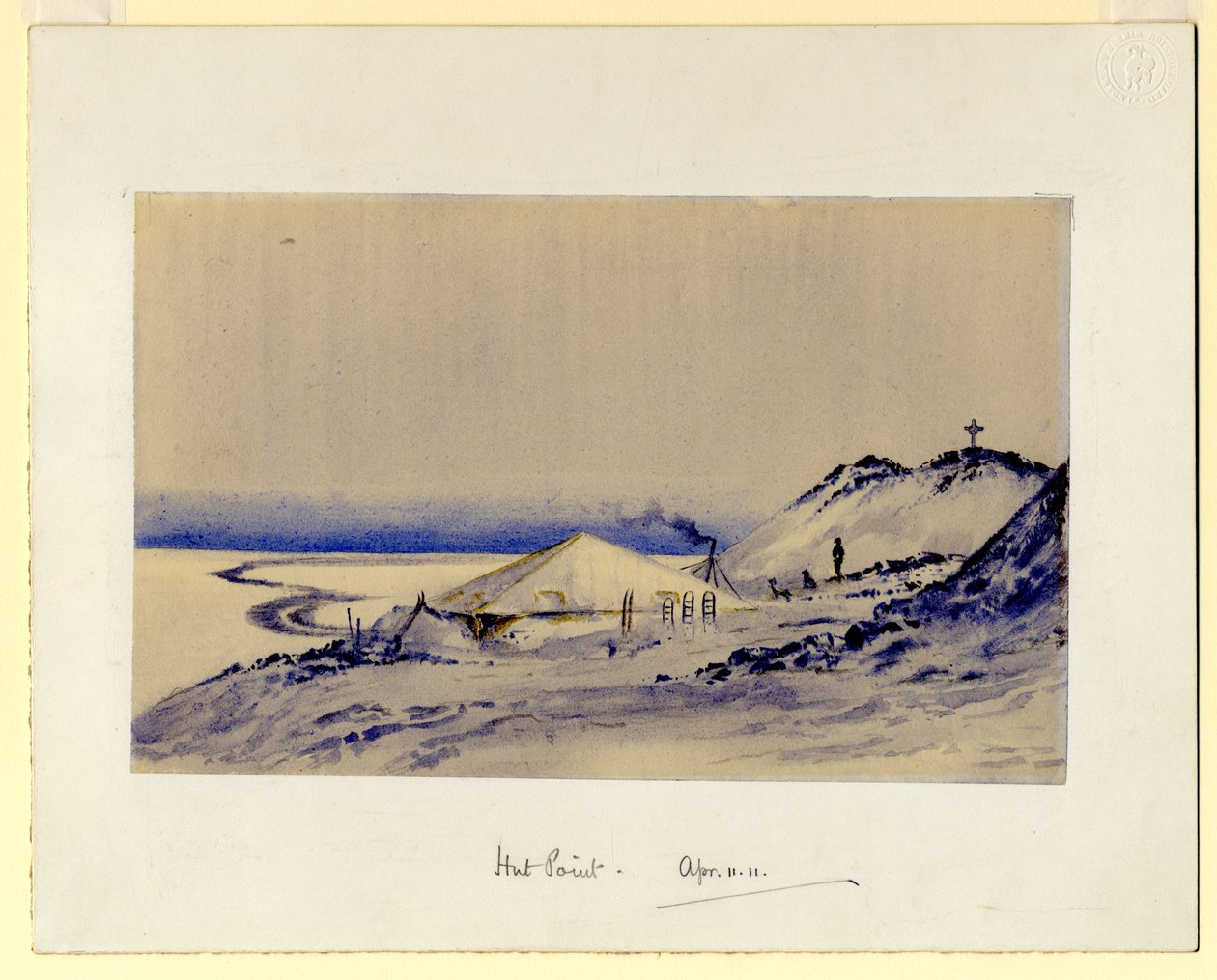 Hut Point, 1911 (kağıt üzerinde wc) by Edward Adrian Wilson