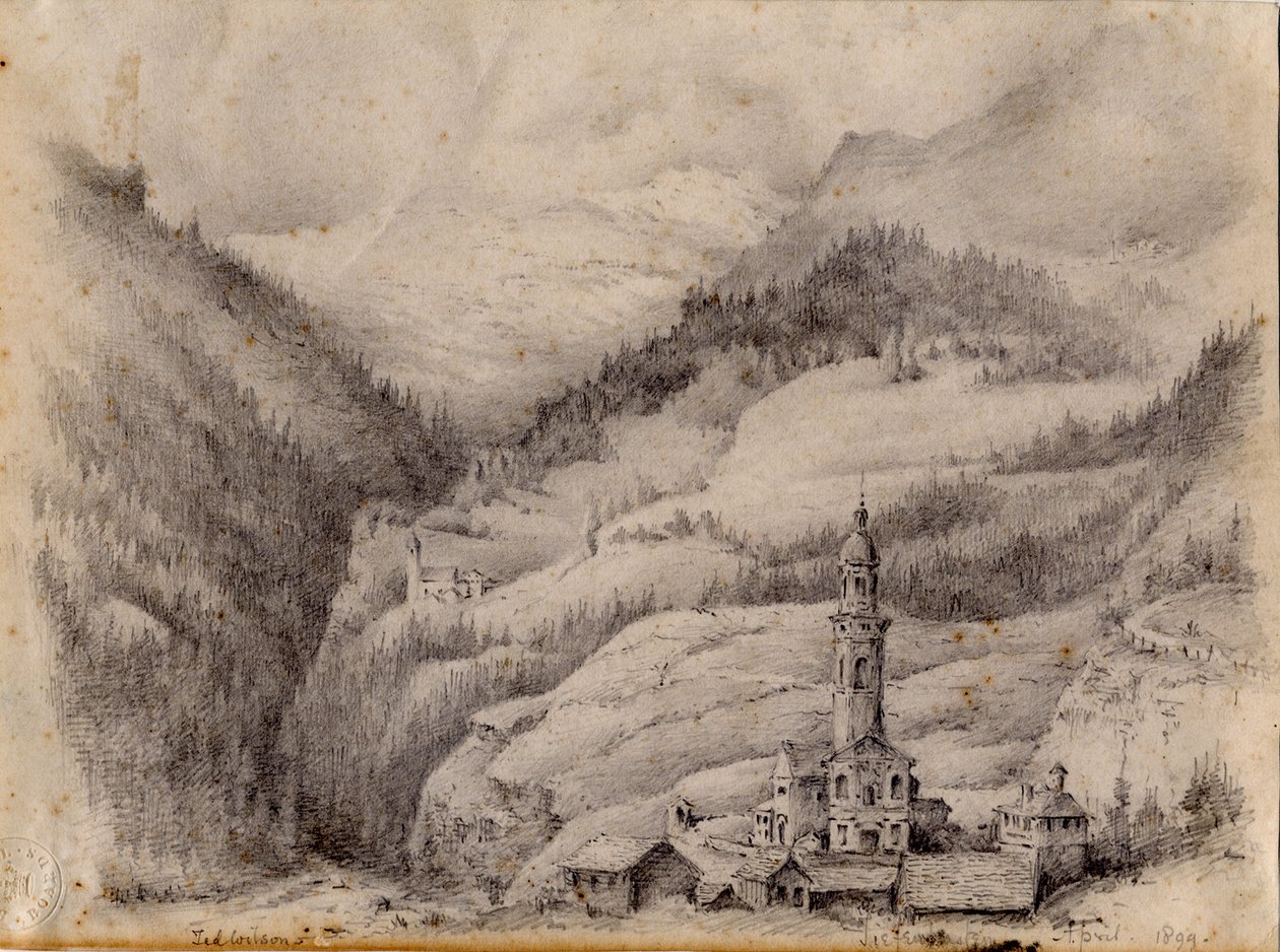 Tiefencastel, İsviçre, 1899 by Edward Adrian Wilson