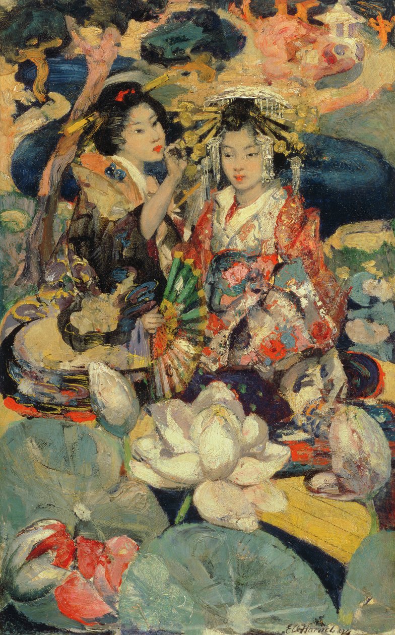 Lotus Çiçeği by Edward Atkinson Hornel