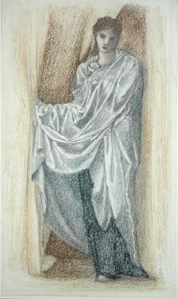 Figür Çalışması (kağıt üzerinde pastel) by Edward Coley Burne Jones