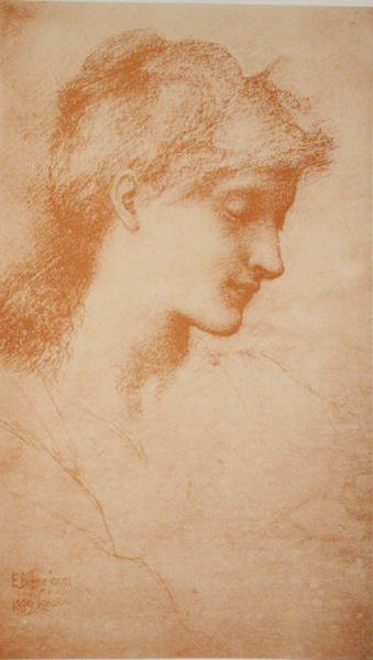 Genç Bir Kadının Başı by Edward Coley Burne Jones