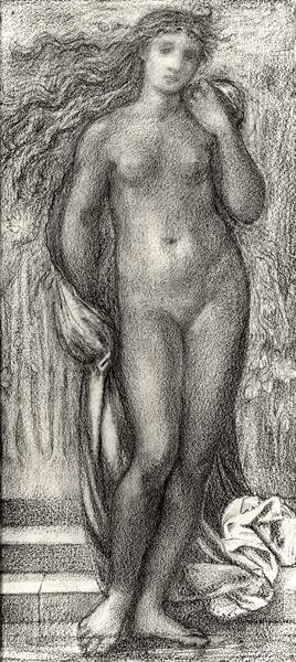 Yaz (kalem ve kırmızı tebeşir) (s/b fotoğraf) by Edward Coley Burne Jones