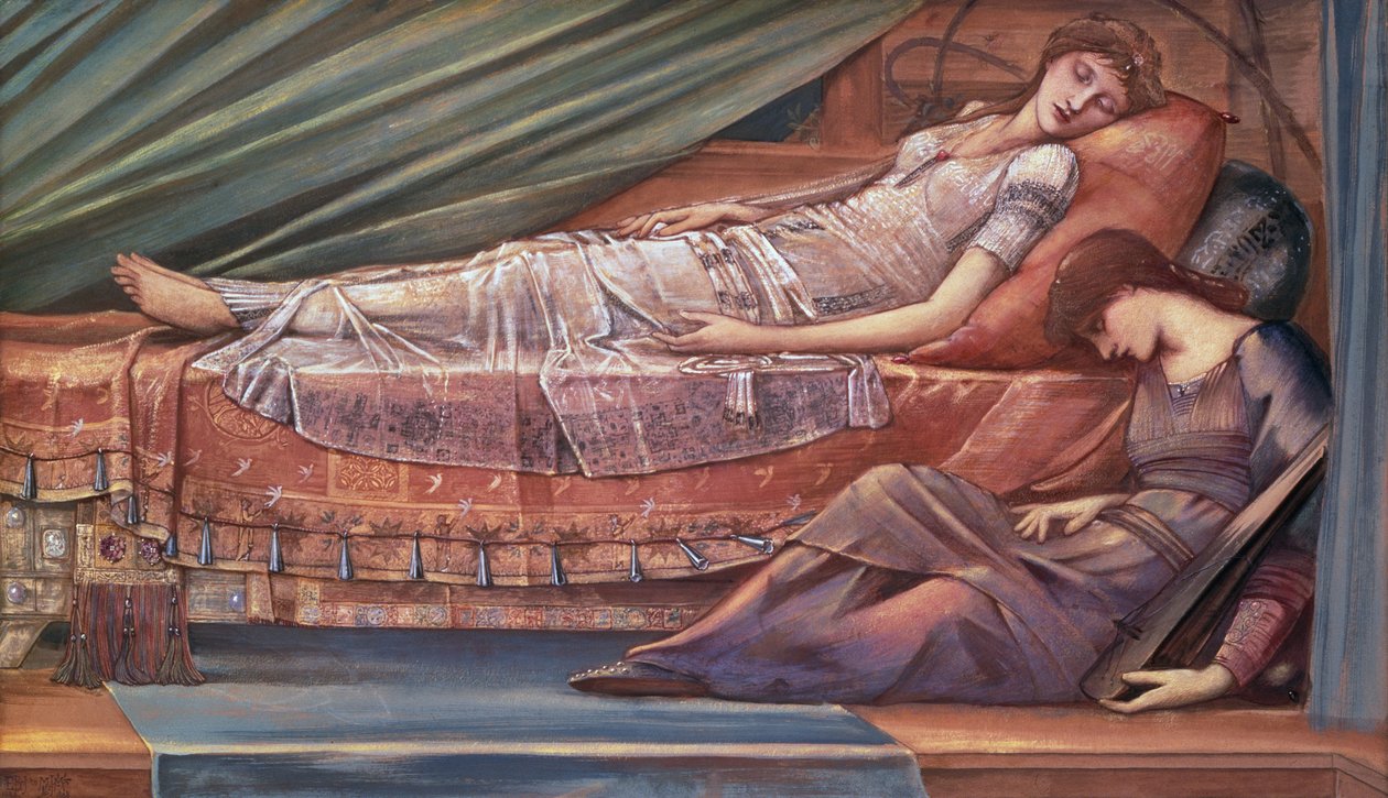 Uyuyan Prenses (tuval üzerine yağlı boya) by Edward Coley Burne Jones