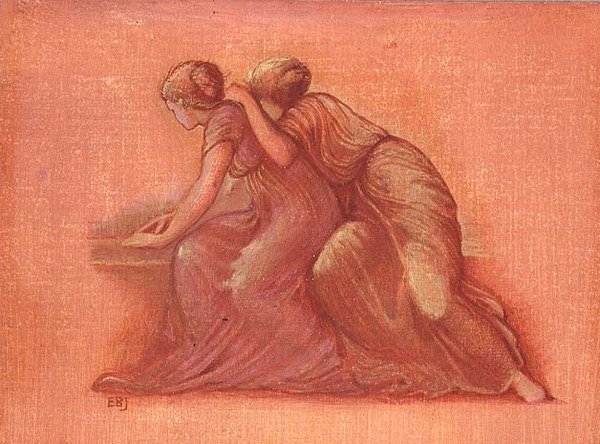 Balkondaki Figürler by Edward Coley Burne Jones