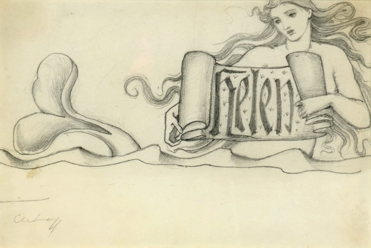 Helen için çalışma, c.1880 by Edward Burne Jones