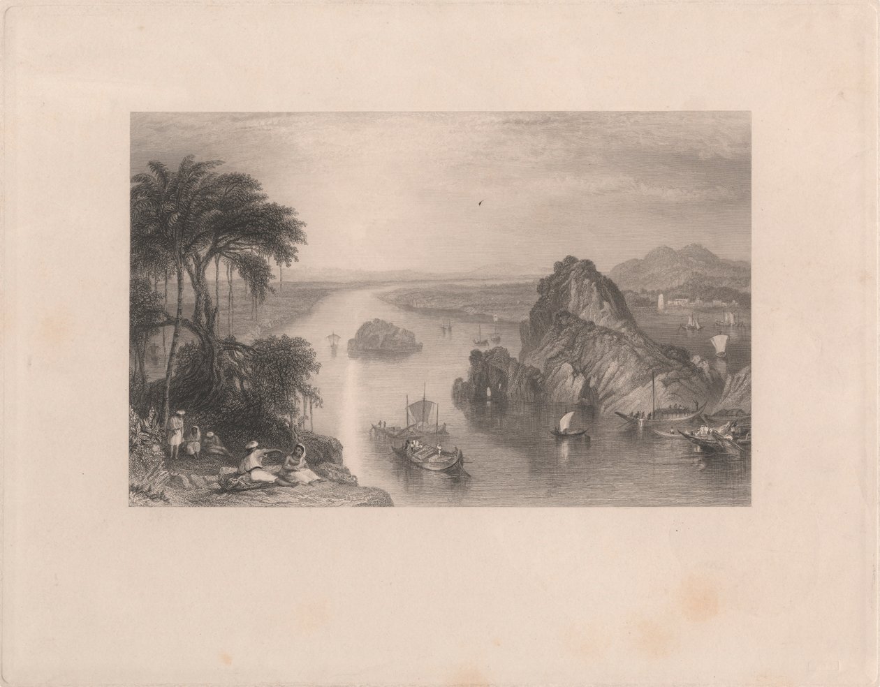 Ganj Nehri üzerindeki Colgong'daki Kayalar by Edward Goodall