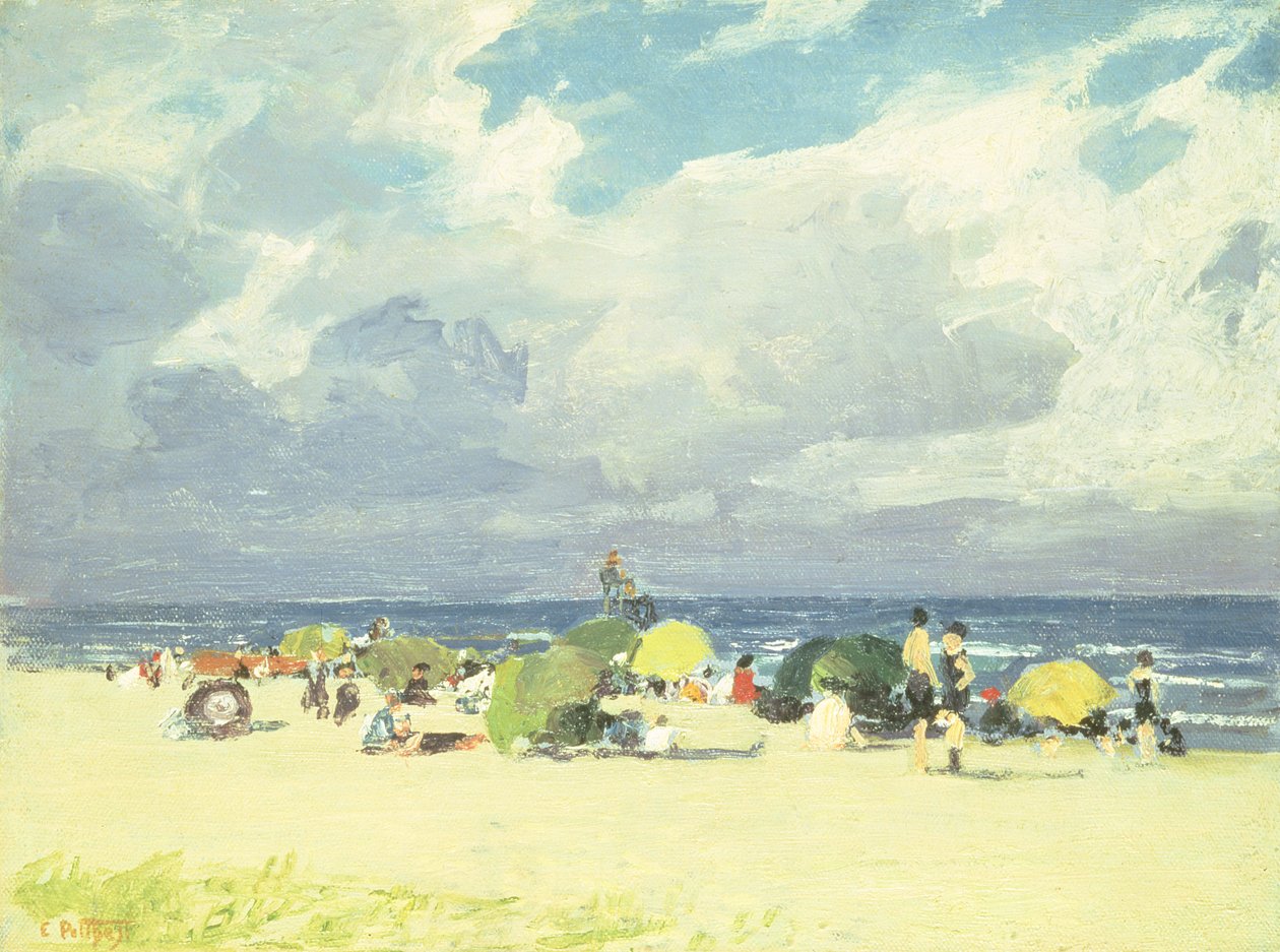 mor plaj sahnesi by Edward Henry Potthast