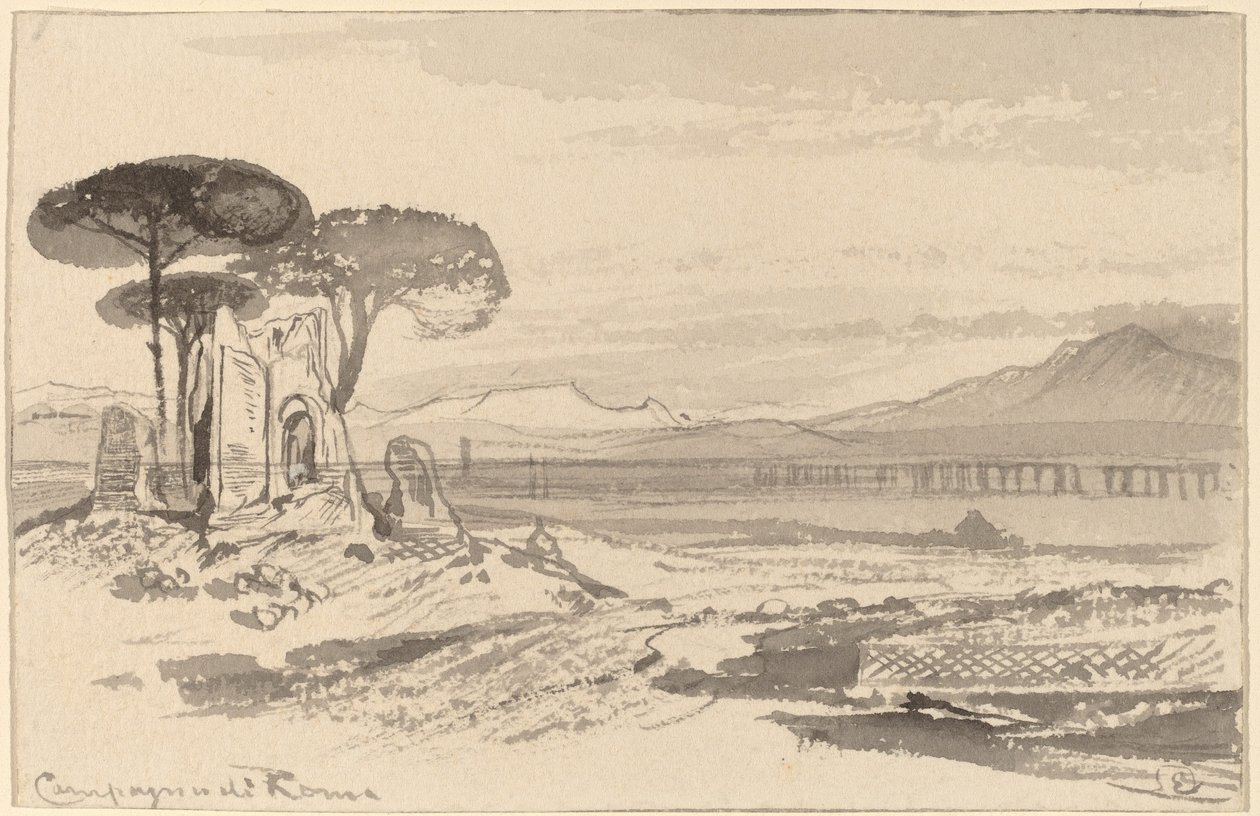 Roma kırsalı by Edward Lear