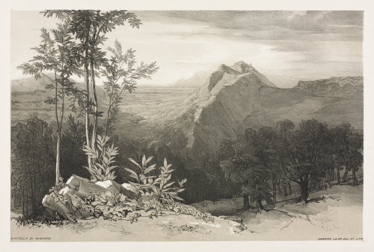 Civitella di Subiaco, c. 1840. by Edward Lear