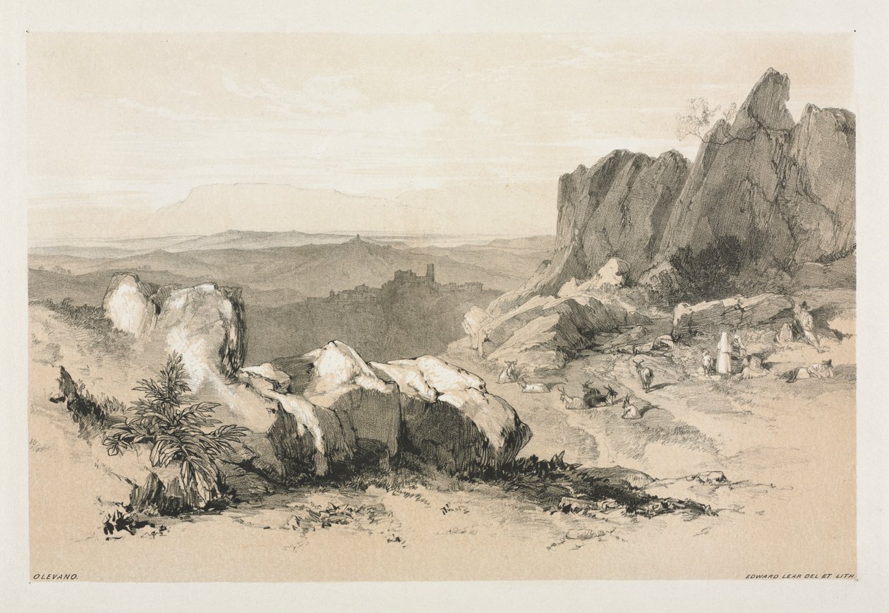 Olevano. by Edward Lear