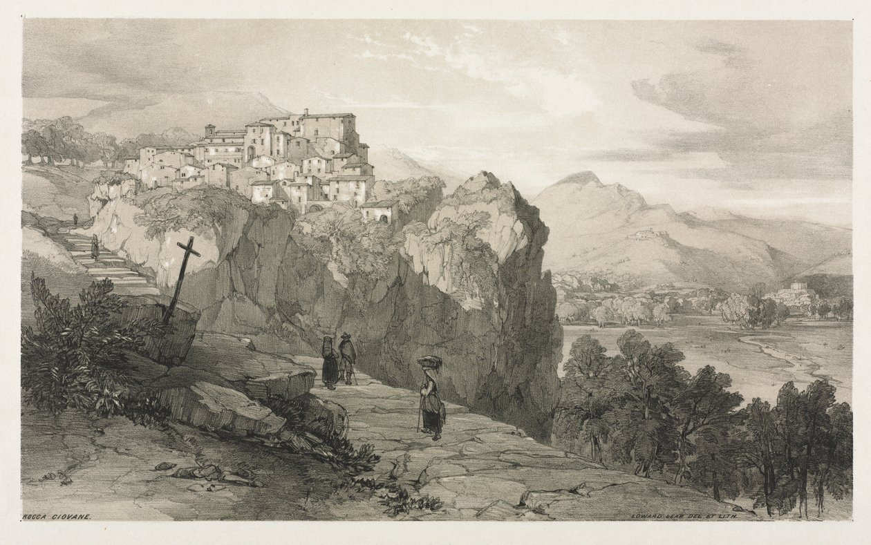 Rocca Giovane. by Edward Lear