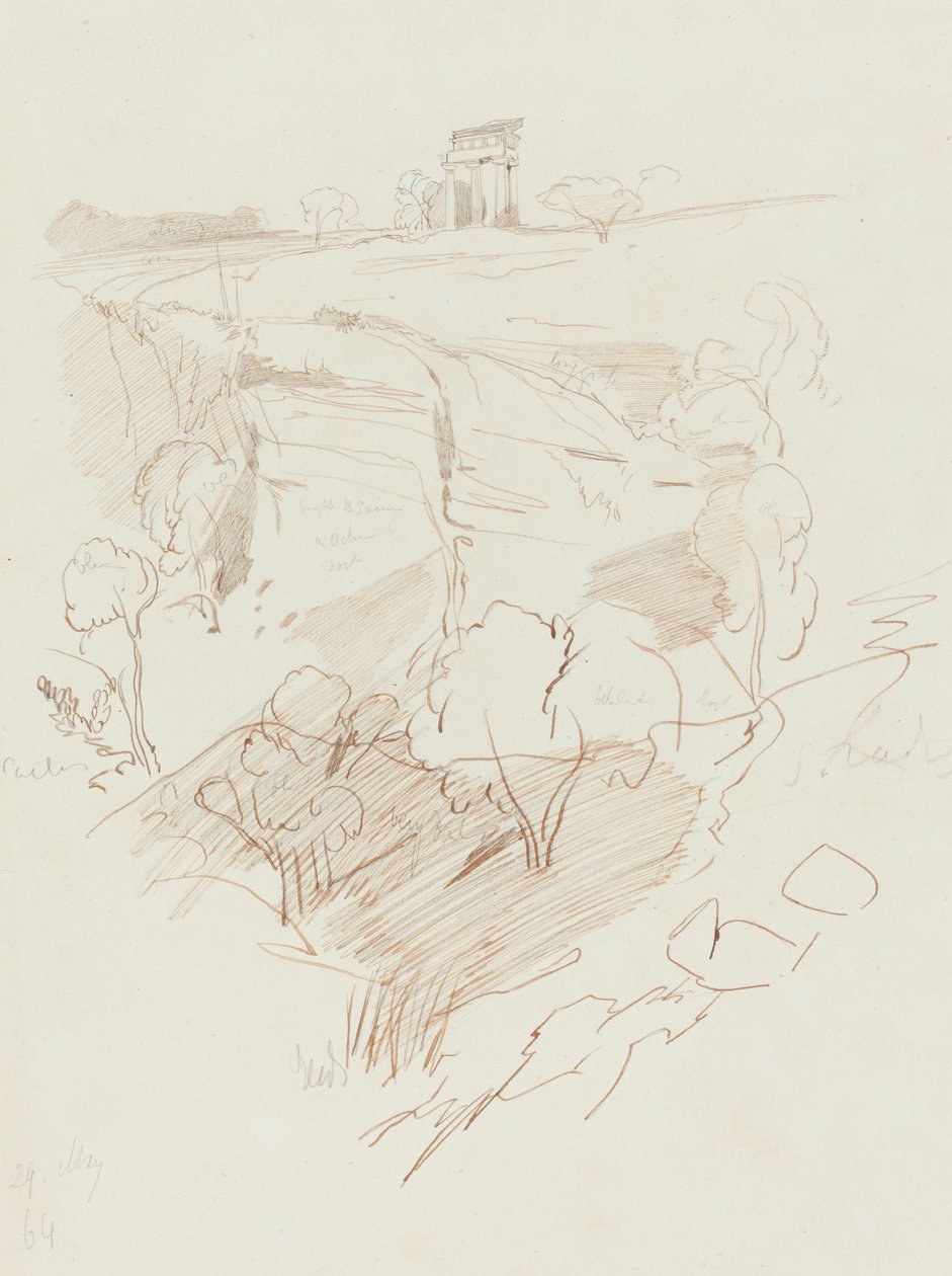 Tepedeki Yıkık Tapınak by Edward Lear