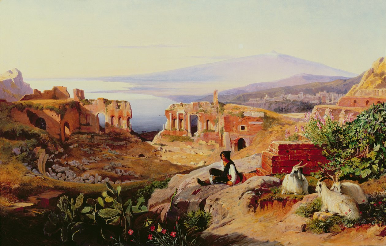 Taormina (yağ) by Edward Lear