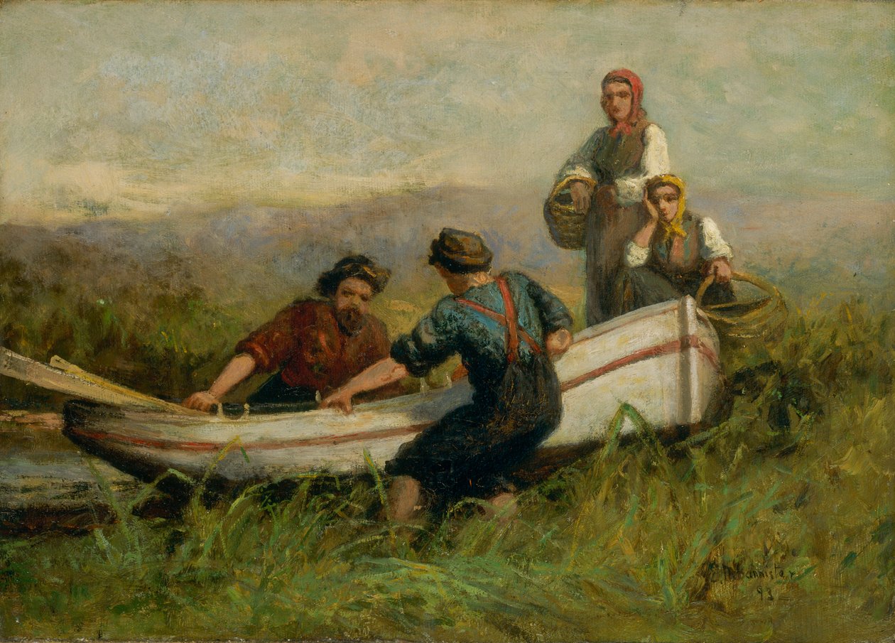 Teknenin Yanındaki İnsanlar, 1893. by Edward Mitchell Bannister