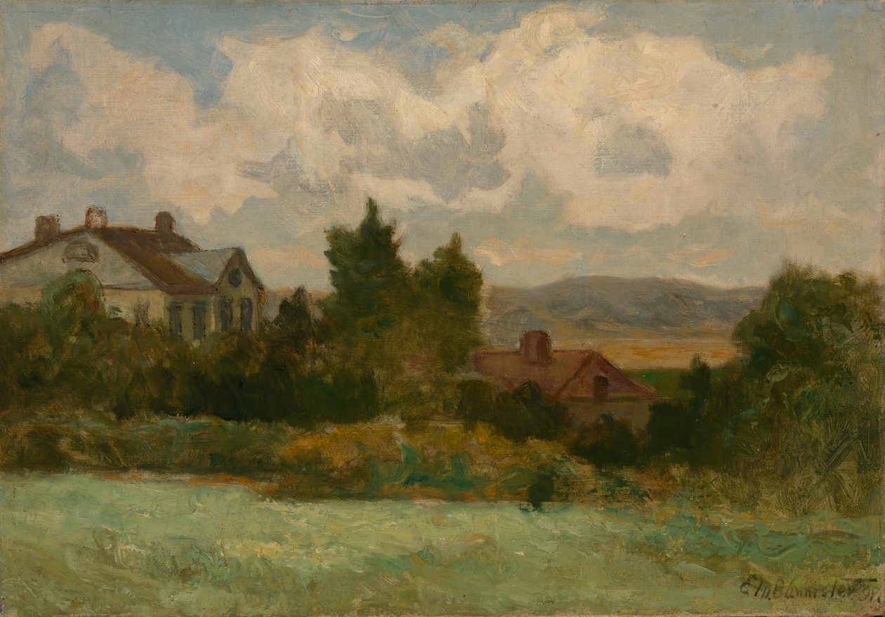 İsimsiz evler ve ağaçlar, 1898. by Edward Mitchell Bannister