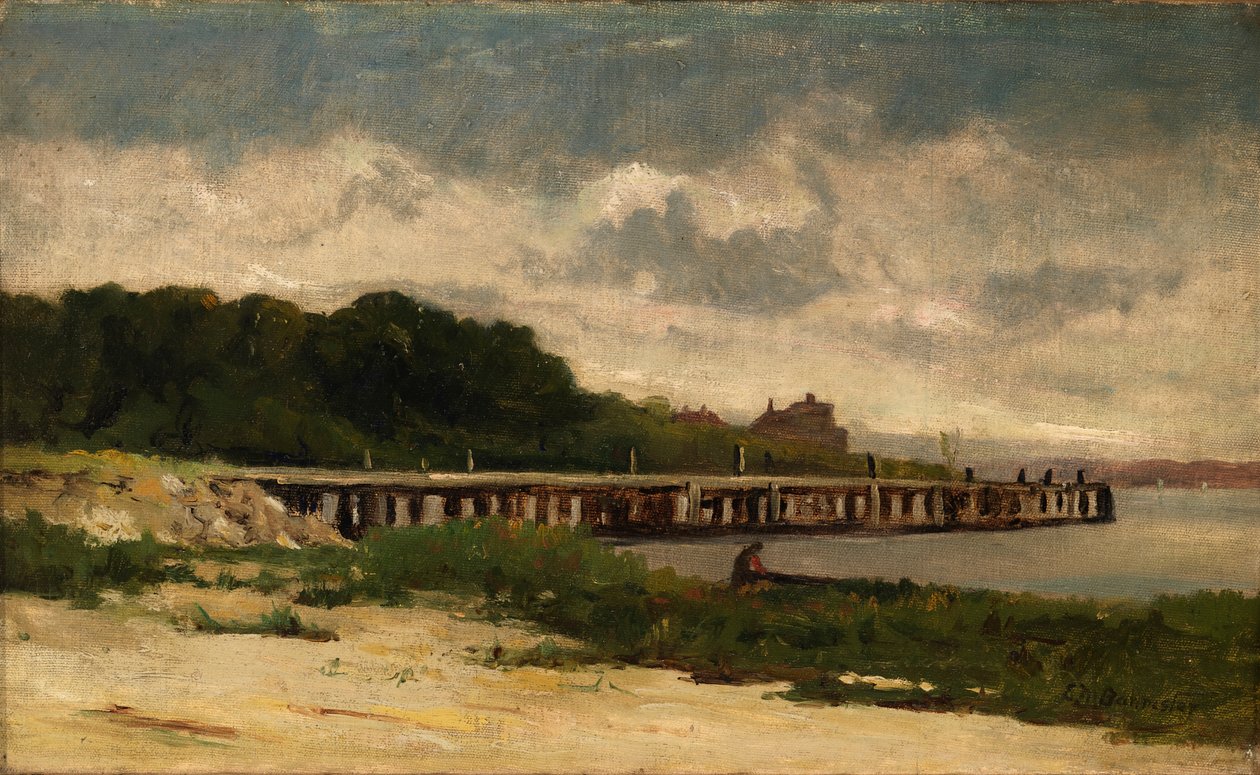 İskele ile isimsiz manzara, n.d. by Edward Mitchell Bannister