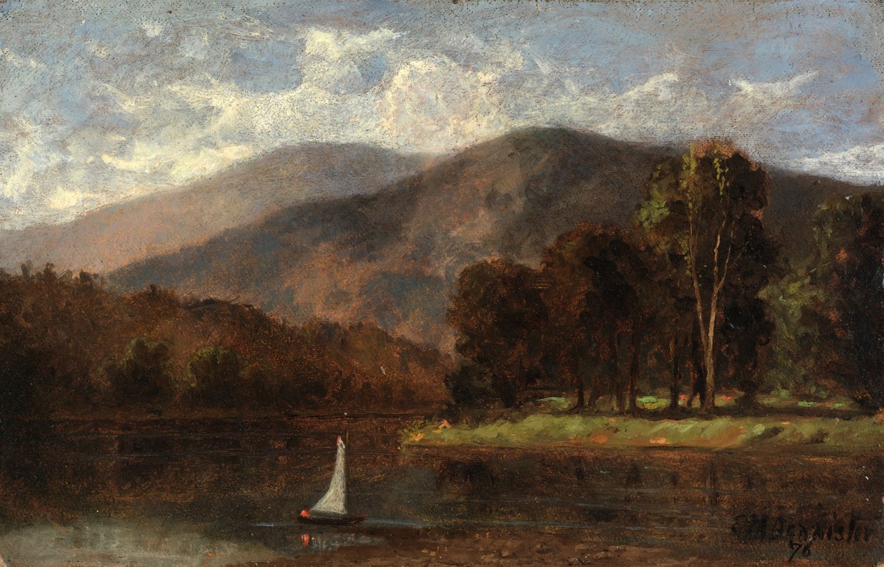 Nehirde isimsiz yelkenli, 1876. by Edward Mitchell Bannister