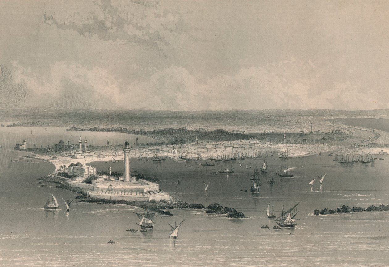 İskenderiye, 19. yüzyılın ortaları. by Edward Paxman Brandard