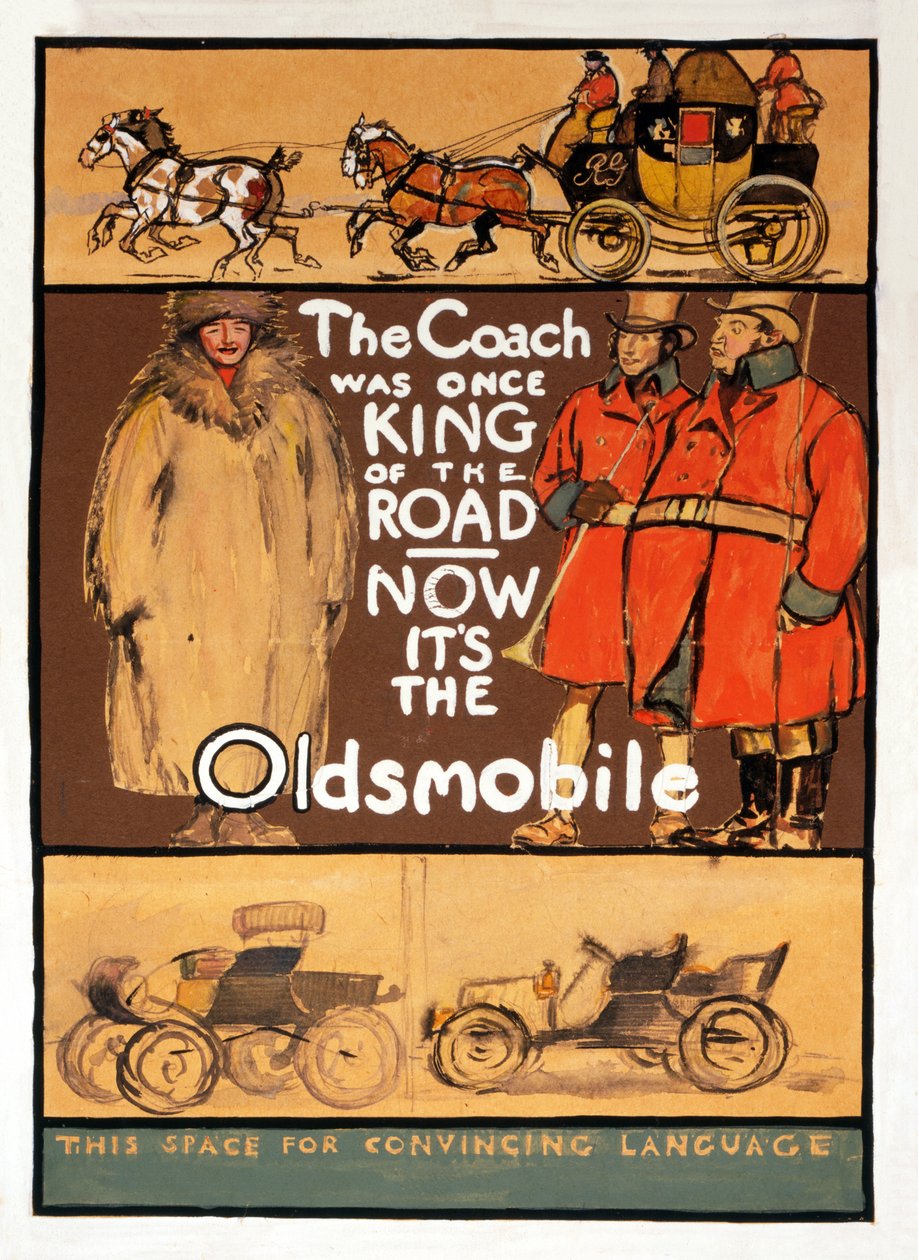 Oldsmobile, pub için reklam. 1910 by Edward Penfield