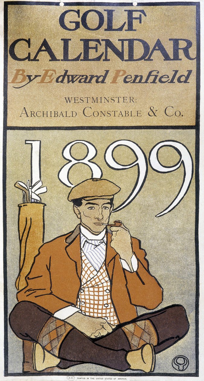 Takvim: Edward Penfield tarafından hazırlanan “” Golf Takvimi” by Edward Penfield