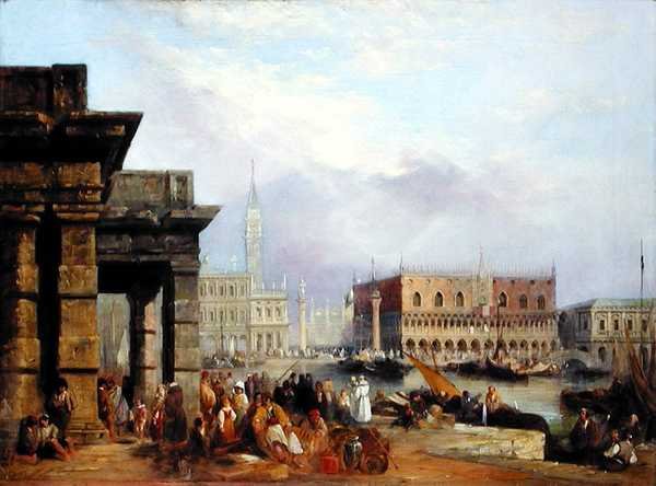 Venedik manzarası (tuval üzerine yağlı boya) by Edward Pritchett