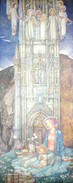 Gotik Kule (kağıt üzerinde pastel) by Edward Reginald Frampton