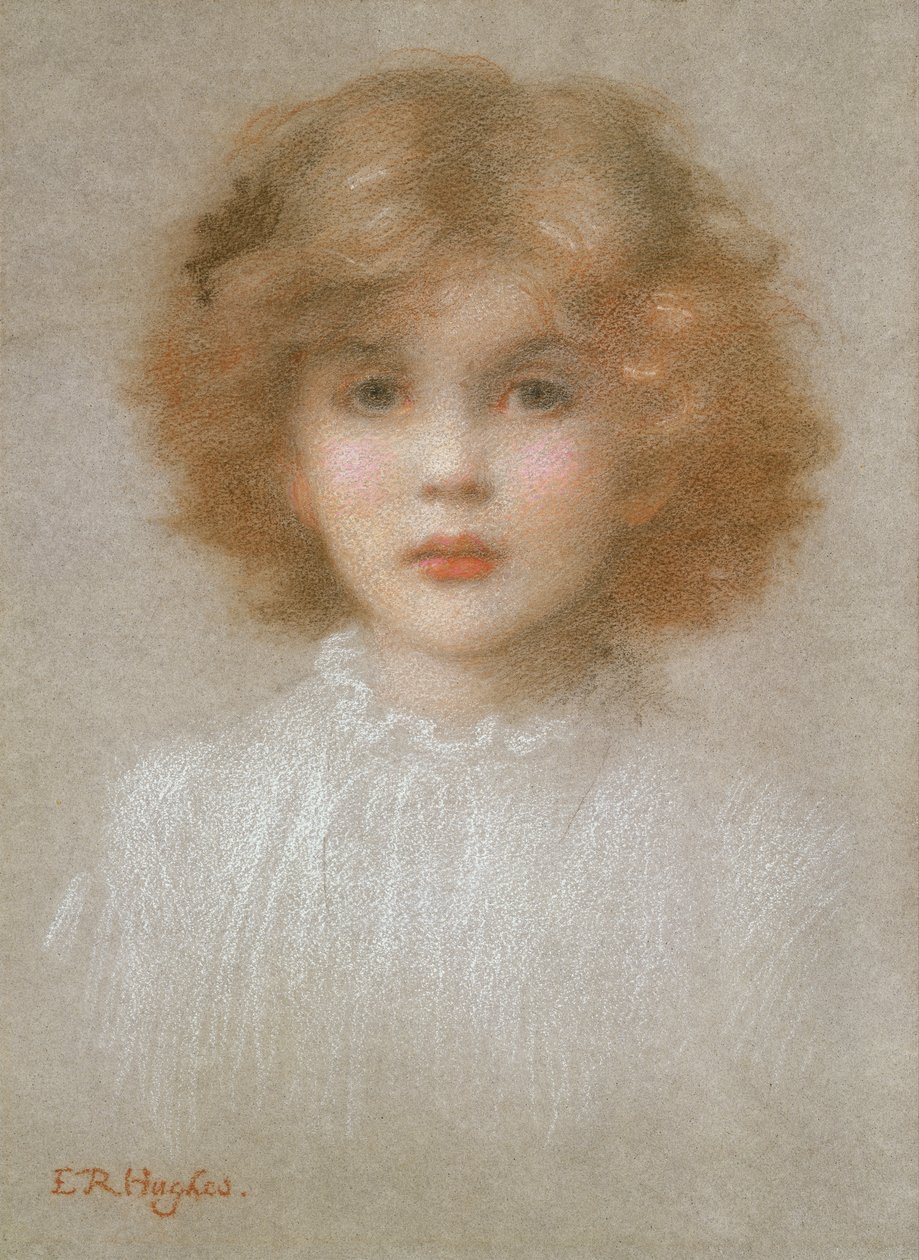 genç bir kızın portresi by Edward Robert Hughes
