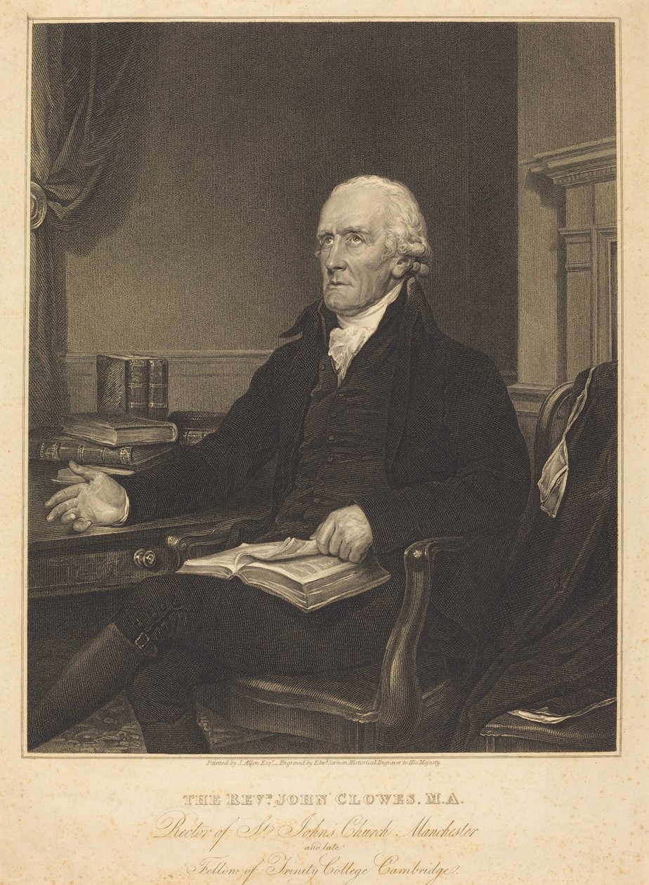 Rahip John Clowes by Edward Scriven after Joseph Allen