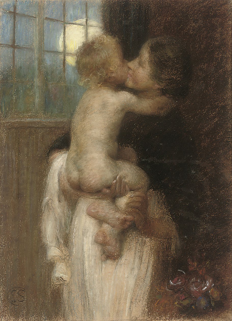 Öpücük, c. 1910. by Edward Stott