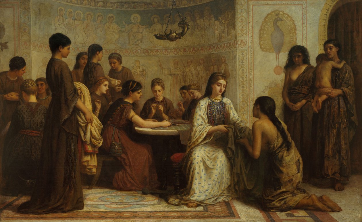 6. yüzyılda bir Dorcas toplantısı by Edwin Longsden Long