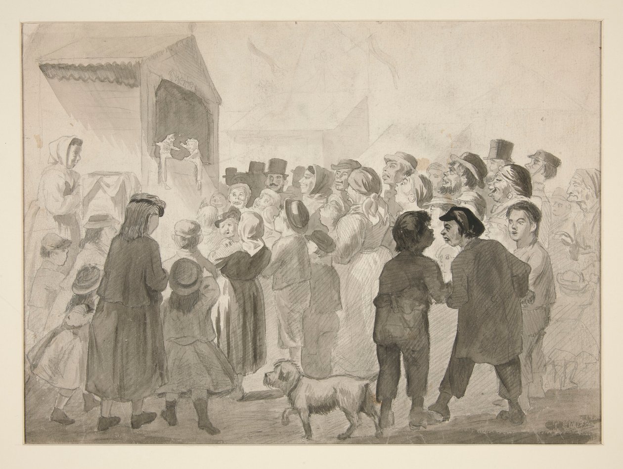 kalabalık sahne by Edwin Austin Abbey