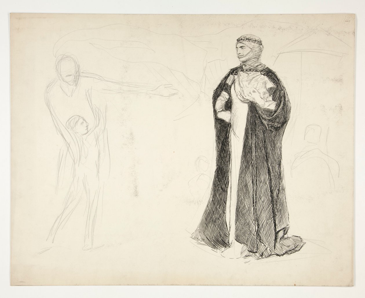 Kral John için erken çalışma by Edwin Austin Abbey