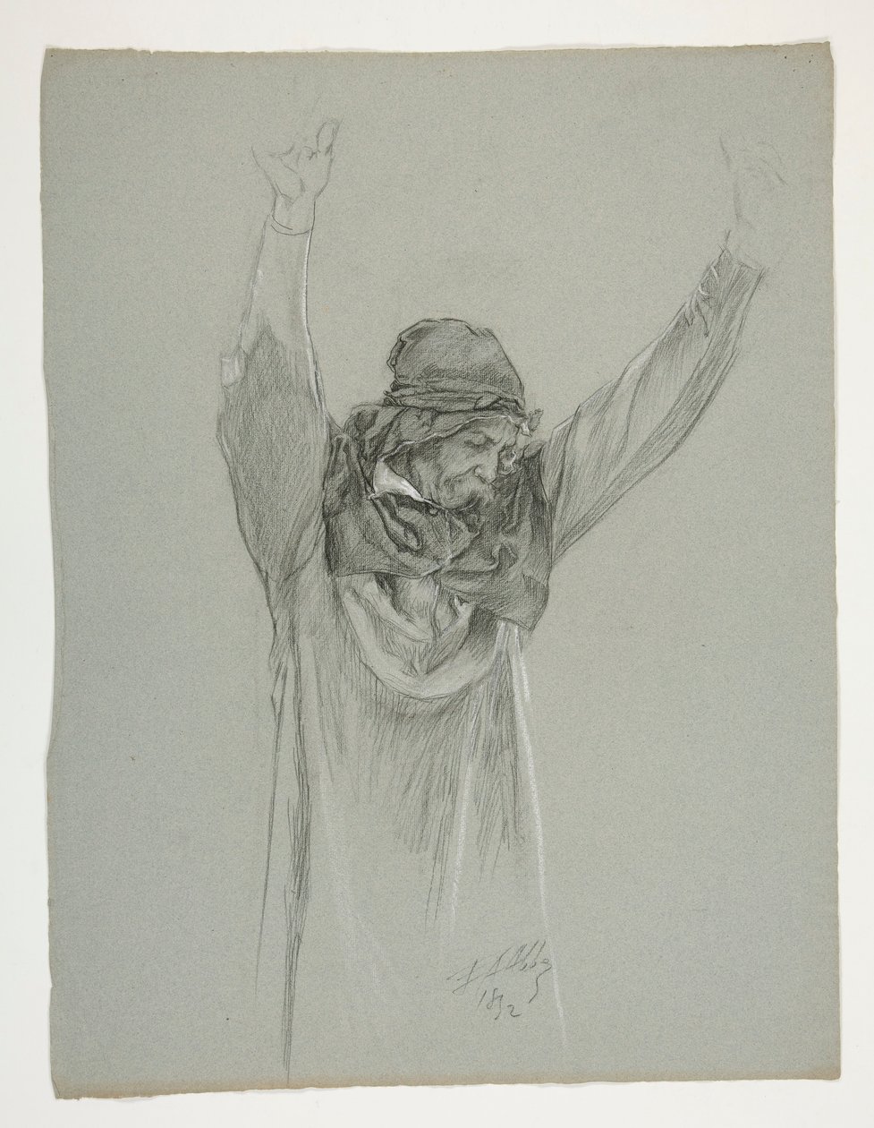 Kral Arthur için şekil çalışması by Edwin Austin Abbey