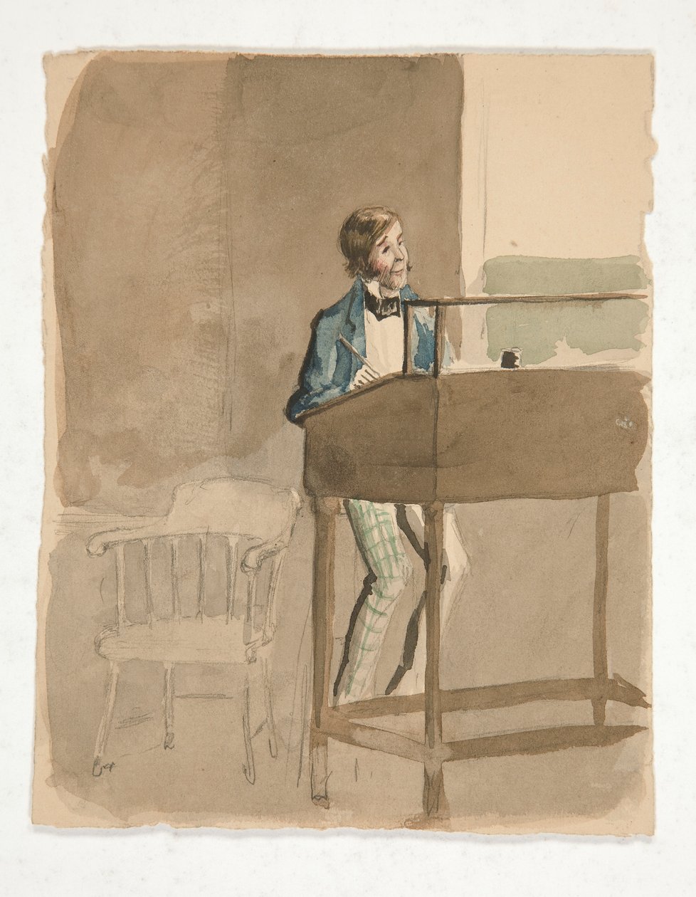 Charles Dickens için eskiz by Edwin Austin Abbey