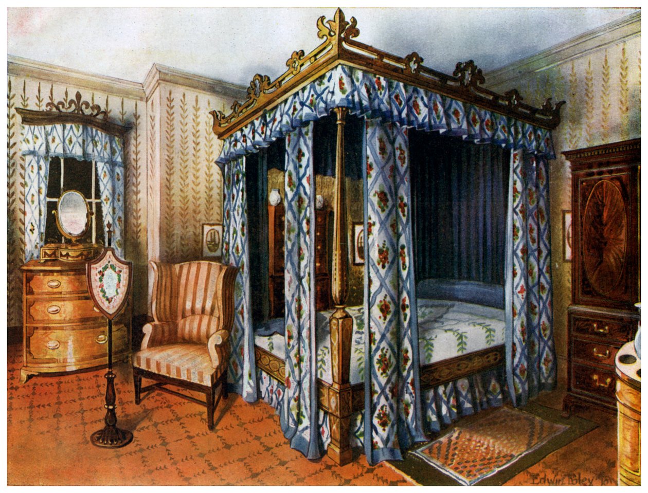 Hepplewhite yatak odası, 1911-1912. by Edwin Foley