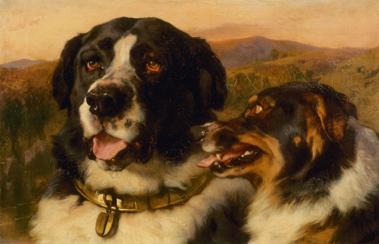 Twa Köpekleri (tuval üzerine yağlı boya) by Edwin Landseer