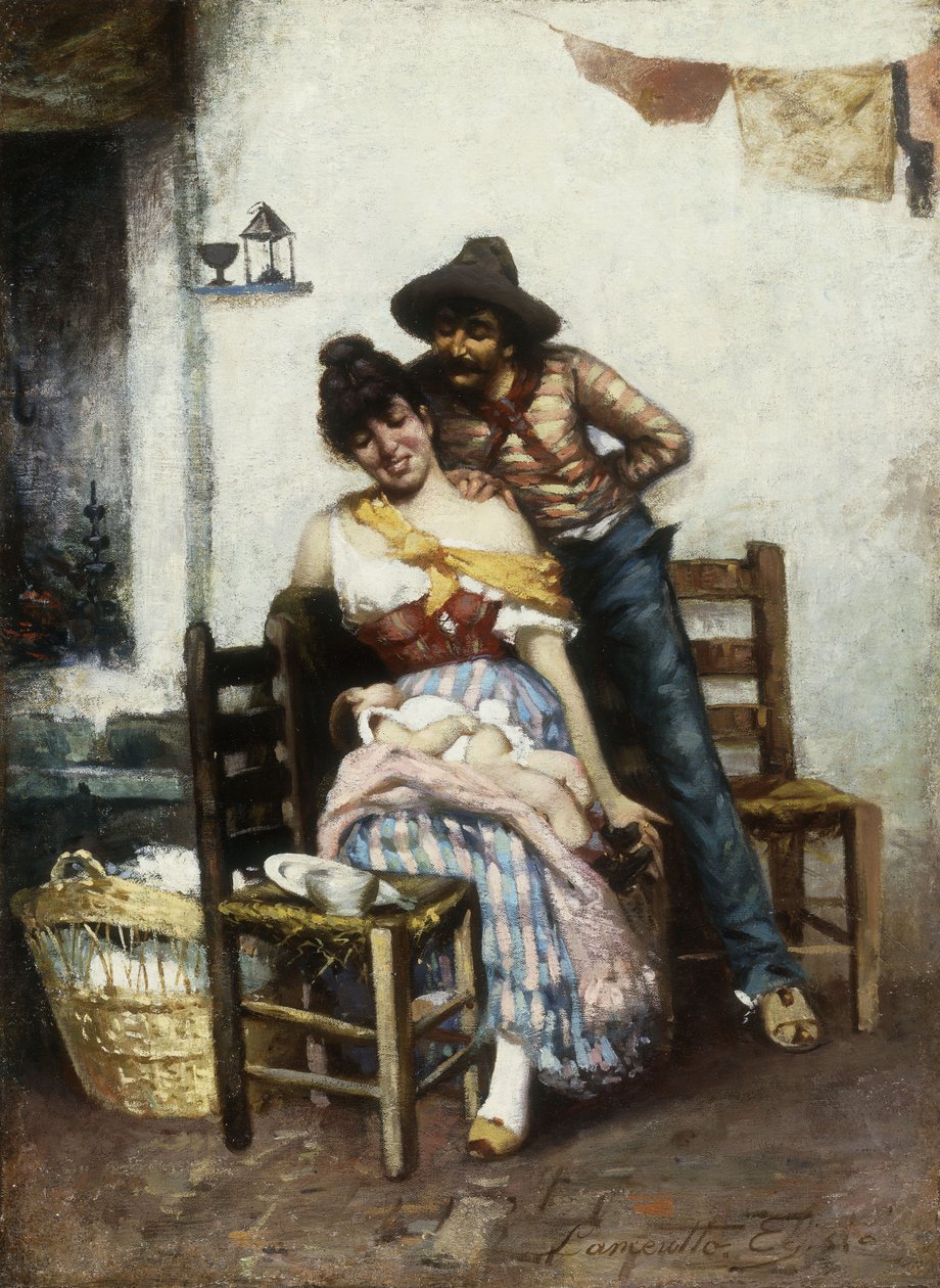 Mutlu Aile, 1860 by Egisto Lancerotto