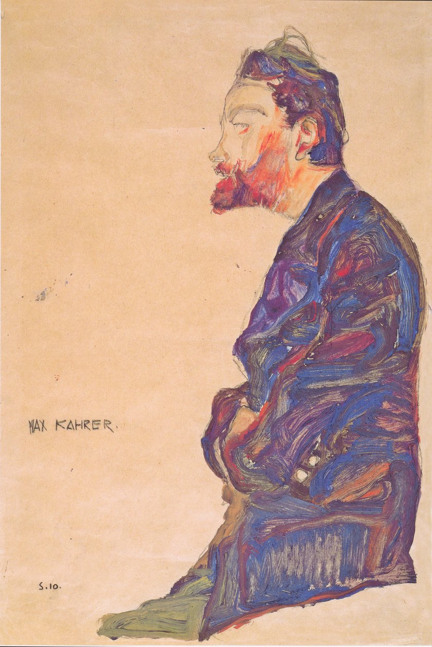 Profilde Max Kahrer by Egon Schiele